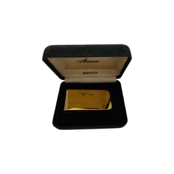 Vintage Gold Plated Brass Money Clip Initials "RP" Anson USA, New Old Stock - Picture 5 of 10